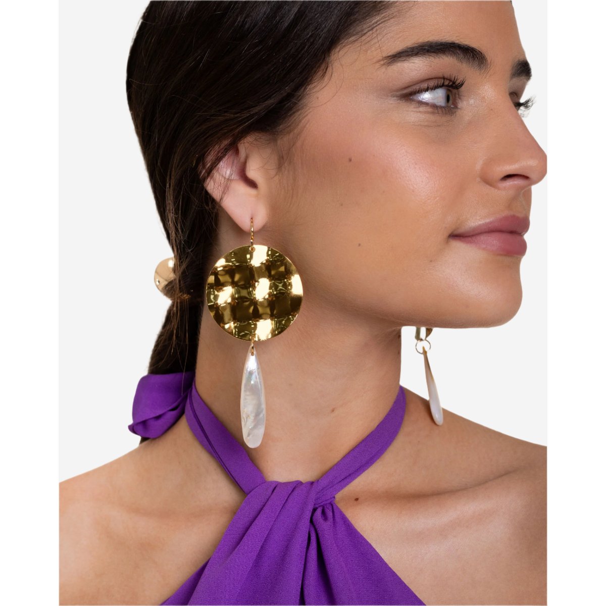 Boucles d'oreilles médailles dorado, THE-ARE