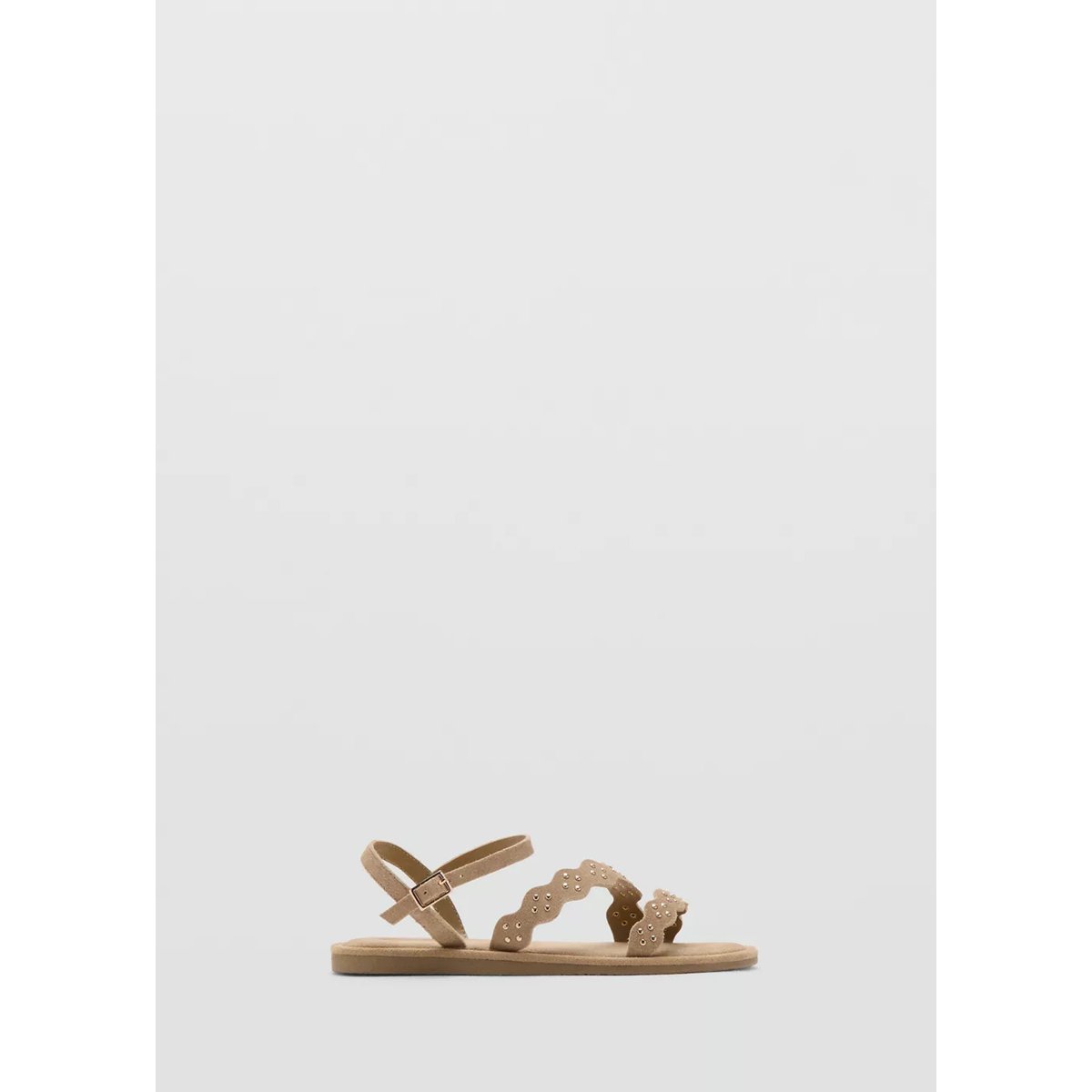 Sandales lanières cuir sable, MANGO KIDS