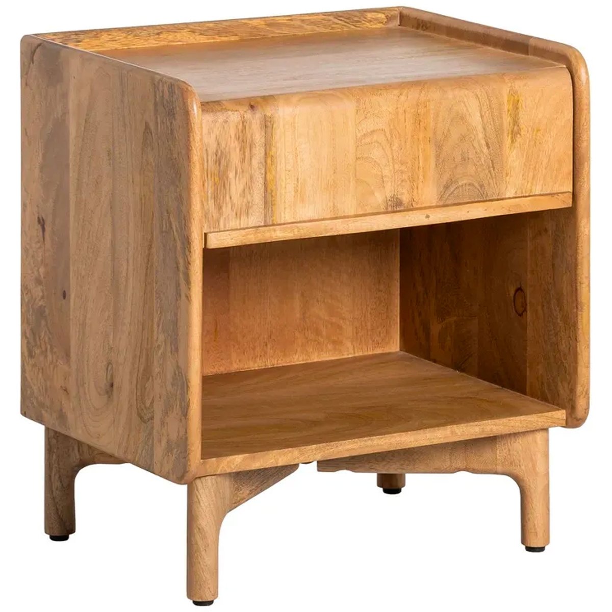 Table de chevet bois massif manguier 1 tiroir 45x35x50cm bois, WADIGA