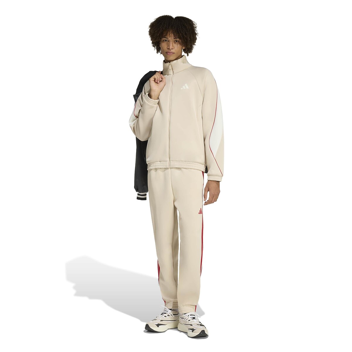 Sweat zippé col montant graphique beige, ADIDAS SPORTSWEAR