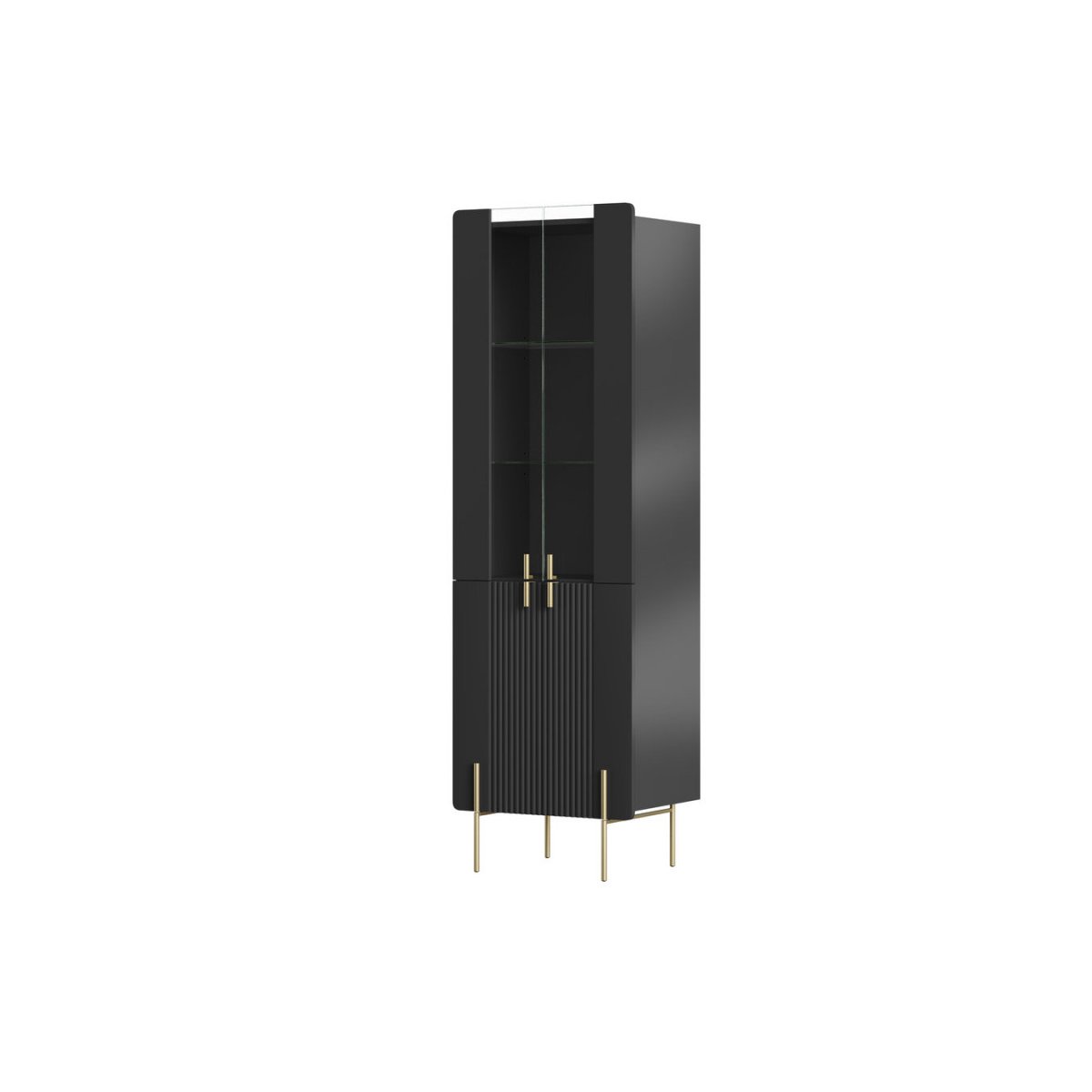 Vitrine 60 cm 2 portes, MATHILDE noir, BOBOCHIC