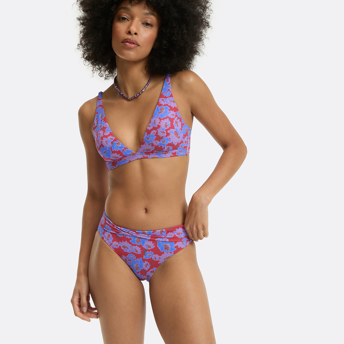 Turn-Down Bikini Bottoms in Floral Print floral print, LA REDOUTE COLLECTIONS