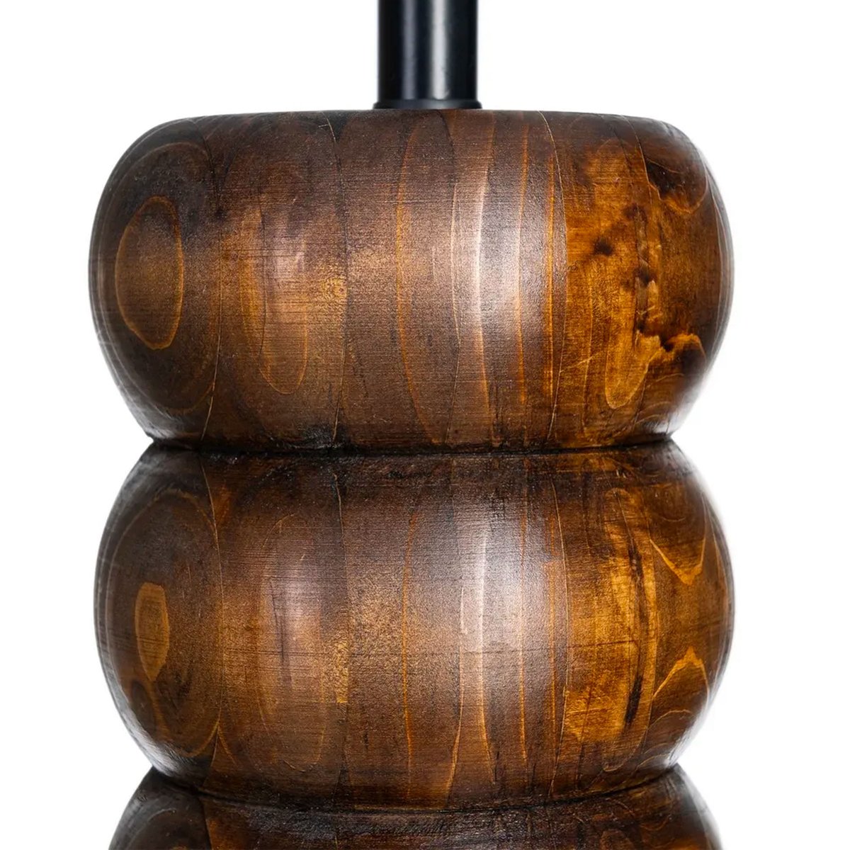 Lampe à poser bois et abat-jour boule tissu blanc 25x25x39.5cm bois, WADIGA