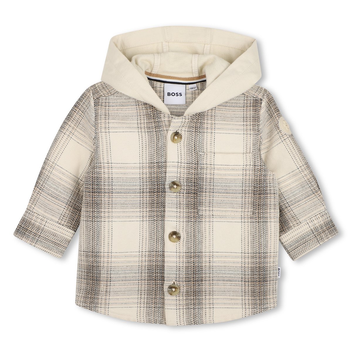 Chemise à carreaux ivory, BOSS KIDSWEAR