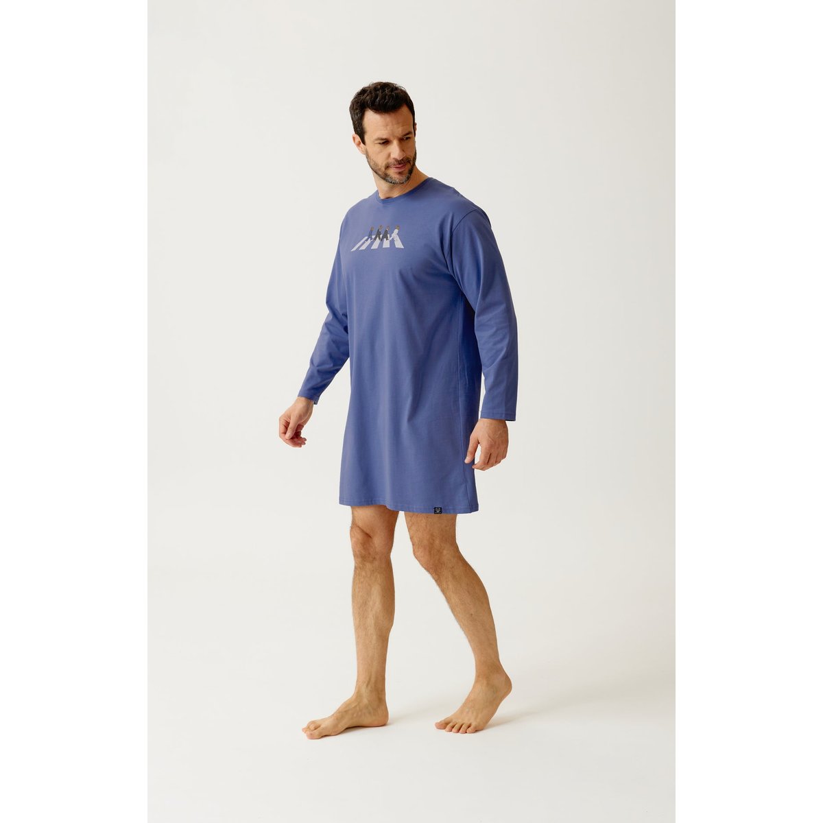 Maxi Tee-Shirt en jersey de coton épais imprimé A'Bear Road bleu, ARTHUR
