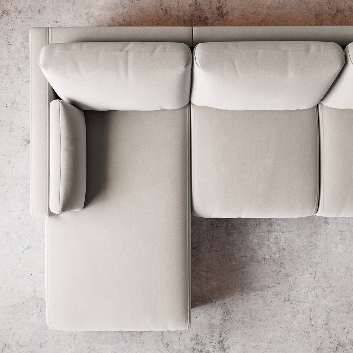 Alesund Crushed Velvet Corner Chaise Sofa ecru , SWOON