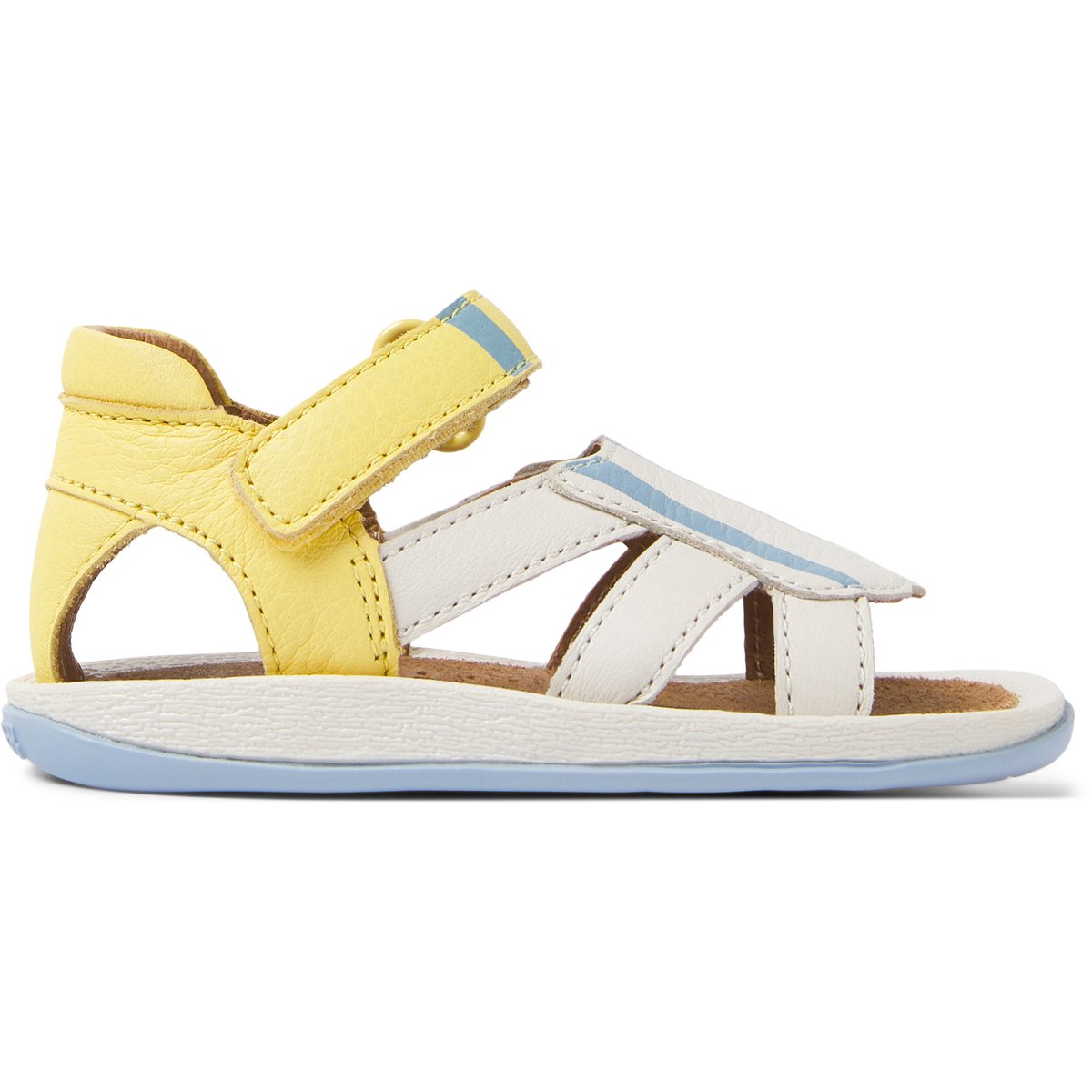 Sandales Bicho cuir jaune / blanc, CAMPER