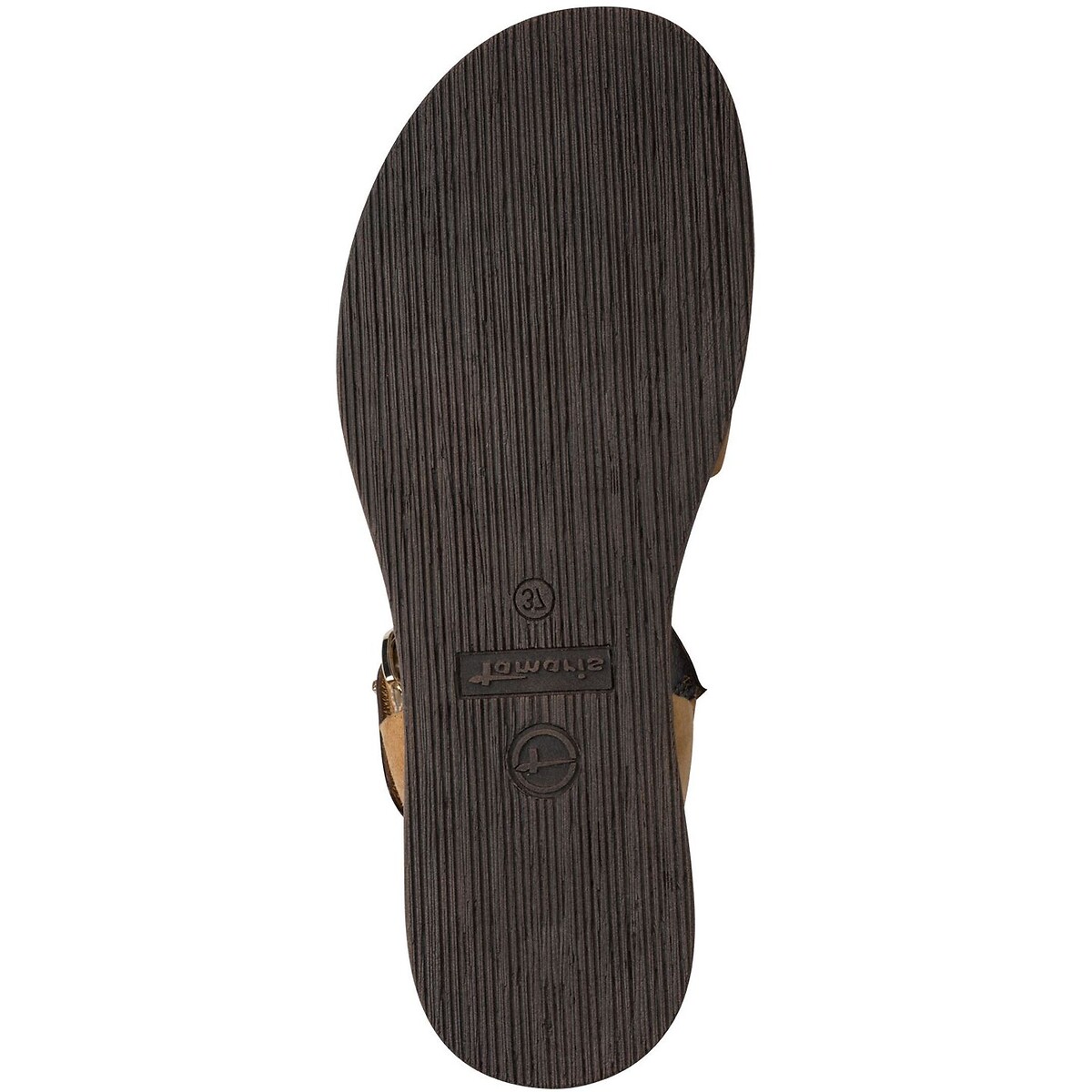 Leather Flat Sandals cognac, TAMARIS