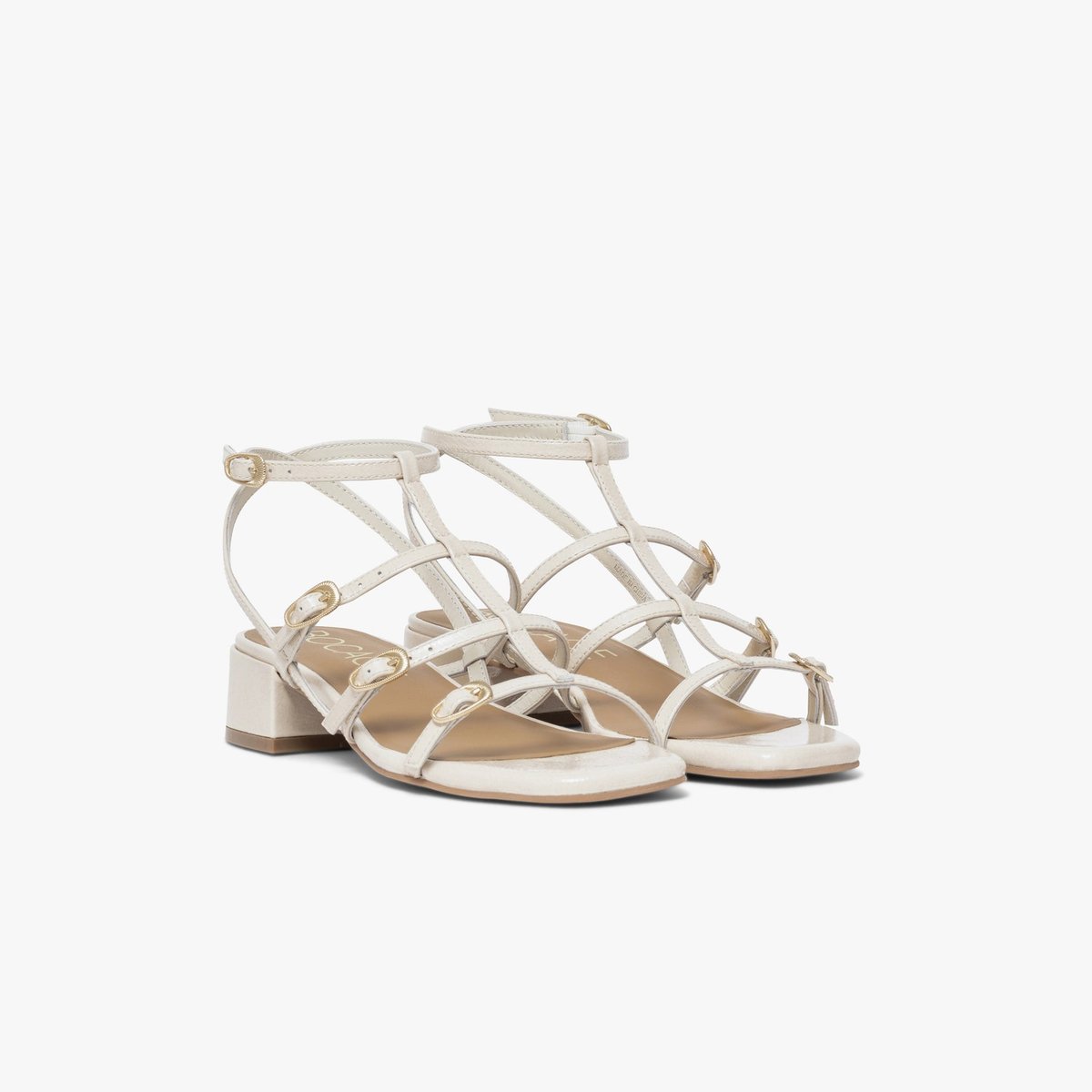 Sandale Plate en cuir NOEMIE blanc off white, BOCAGE