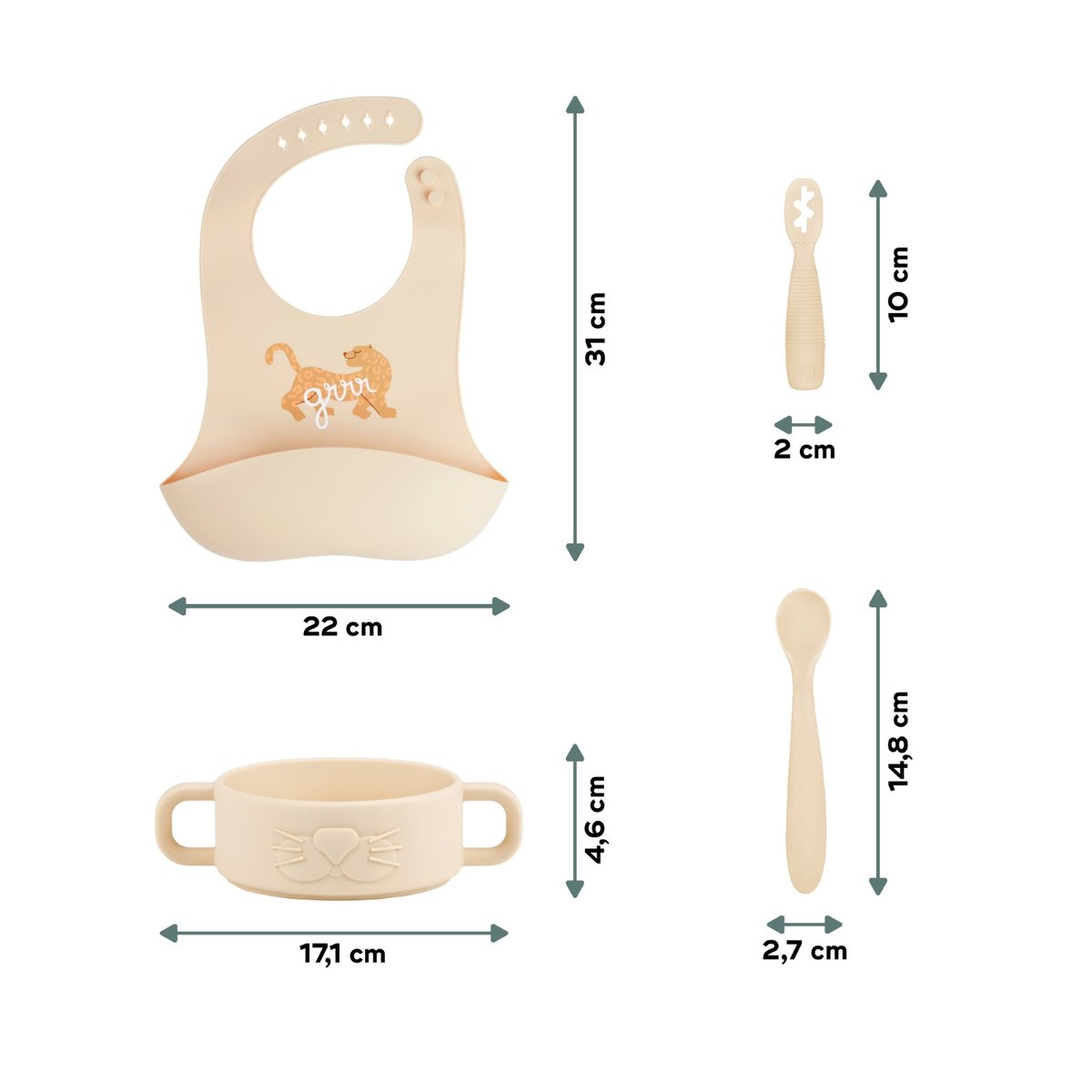 Coffret premiers repas bébé beige, BABYMOOV