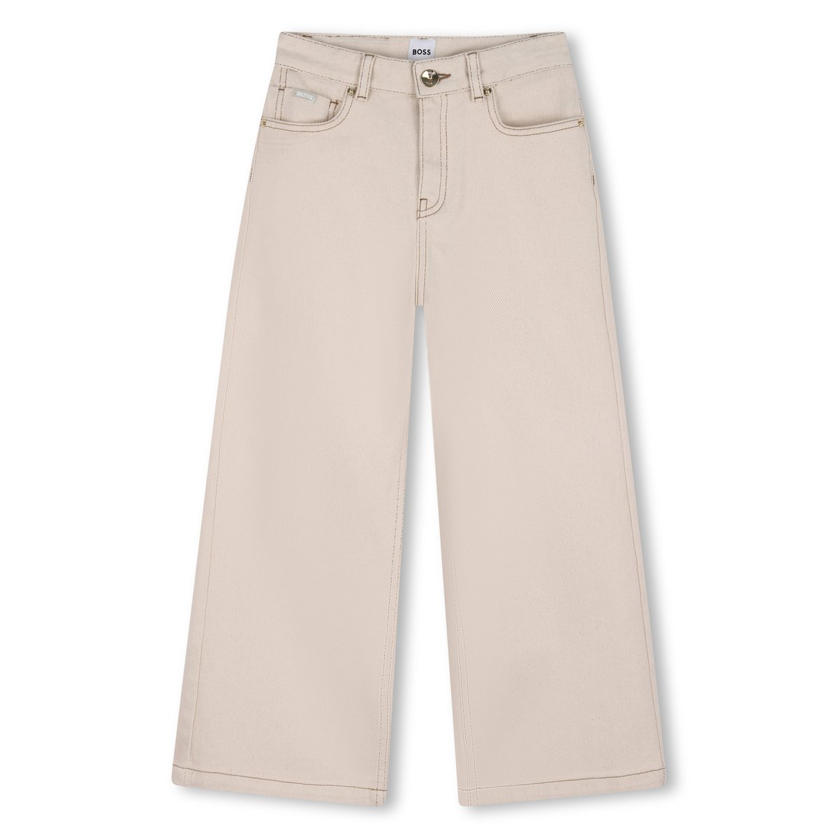 Pantalon siglé ivory, BOSS KIDSWEAR