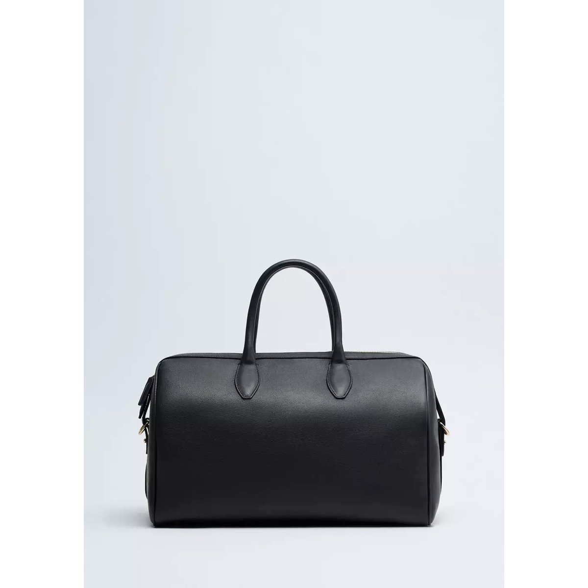 Sac en cuir anse double bleu marine, MANGO