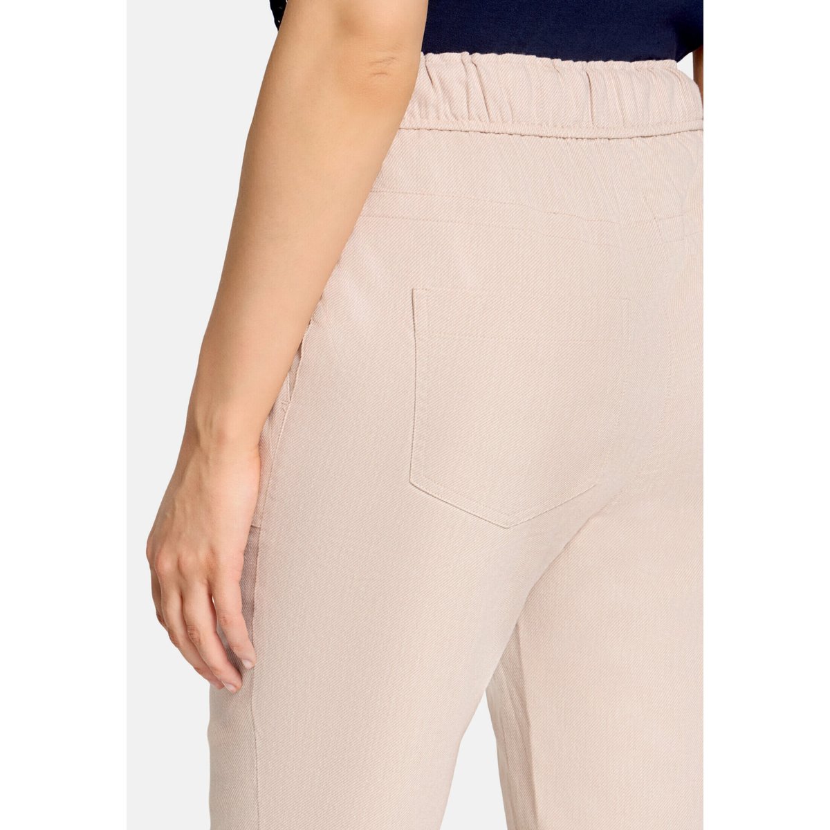 Pantalon casual à taille élastique beige, BETTY & CO