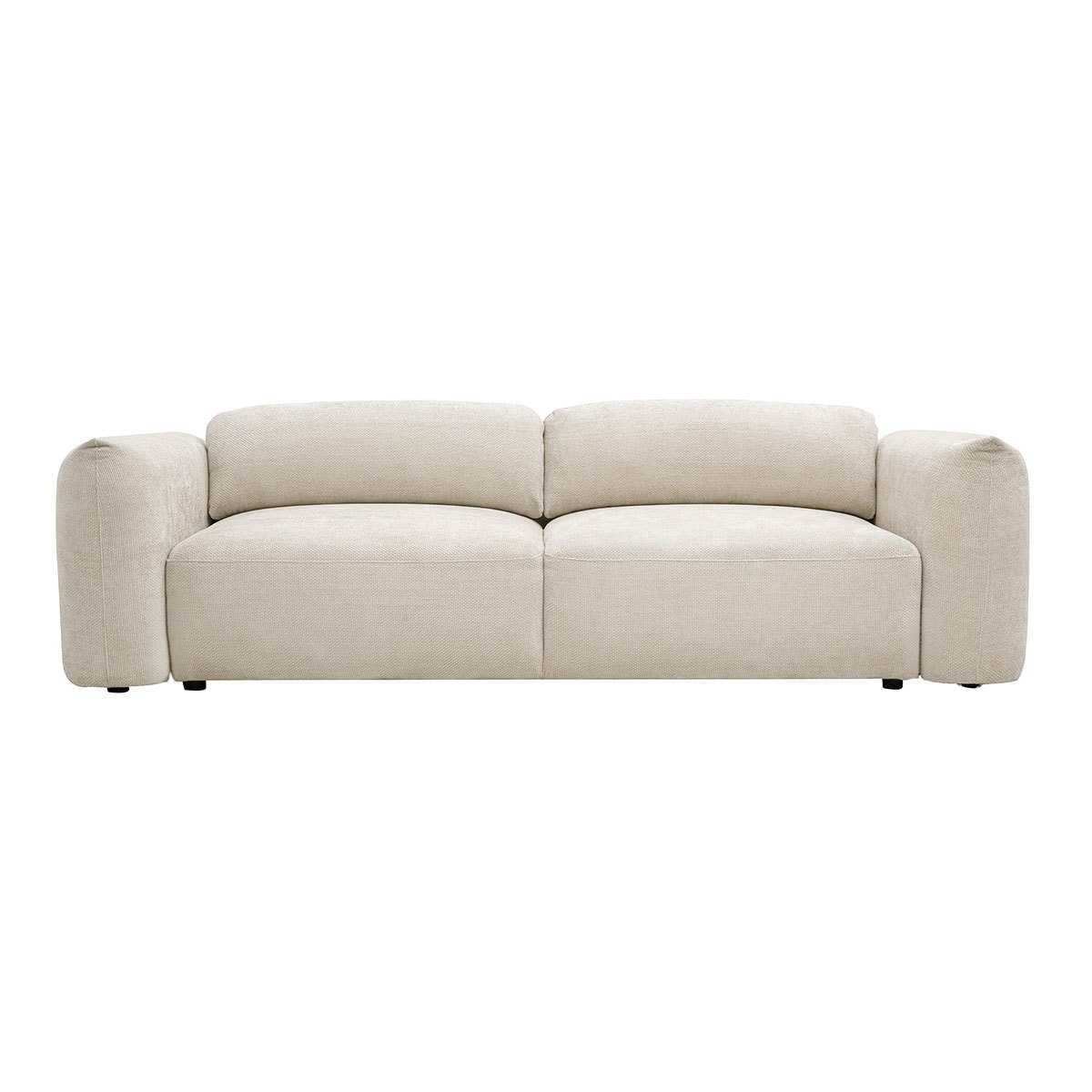 Canapé convertible 4 places avec coffre en tissu velours chenille beige SWELL beige, MILIBOO