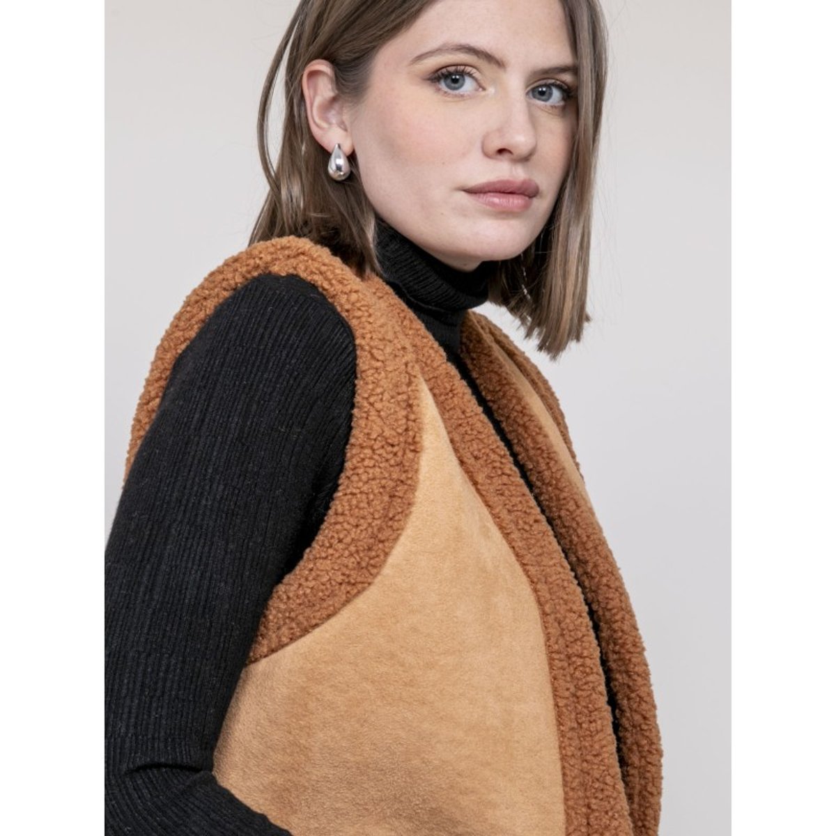 Veste Sans Manches Kimora camel, DONA LISA