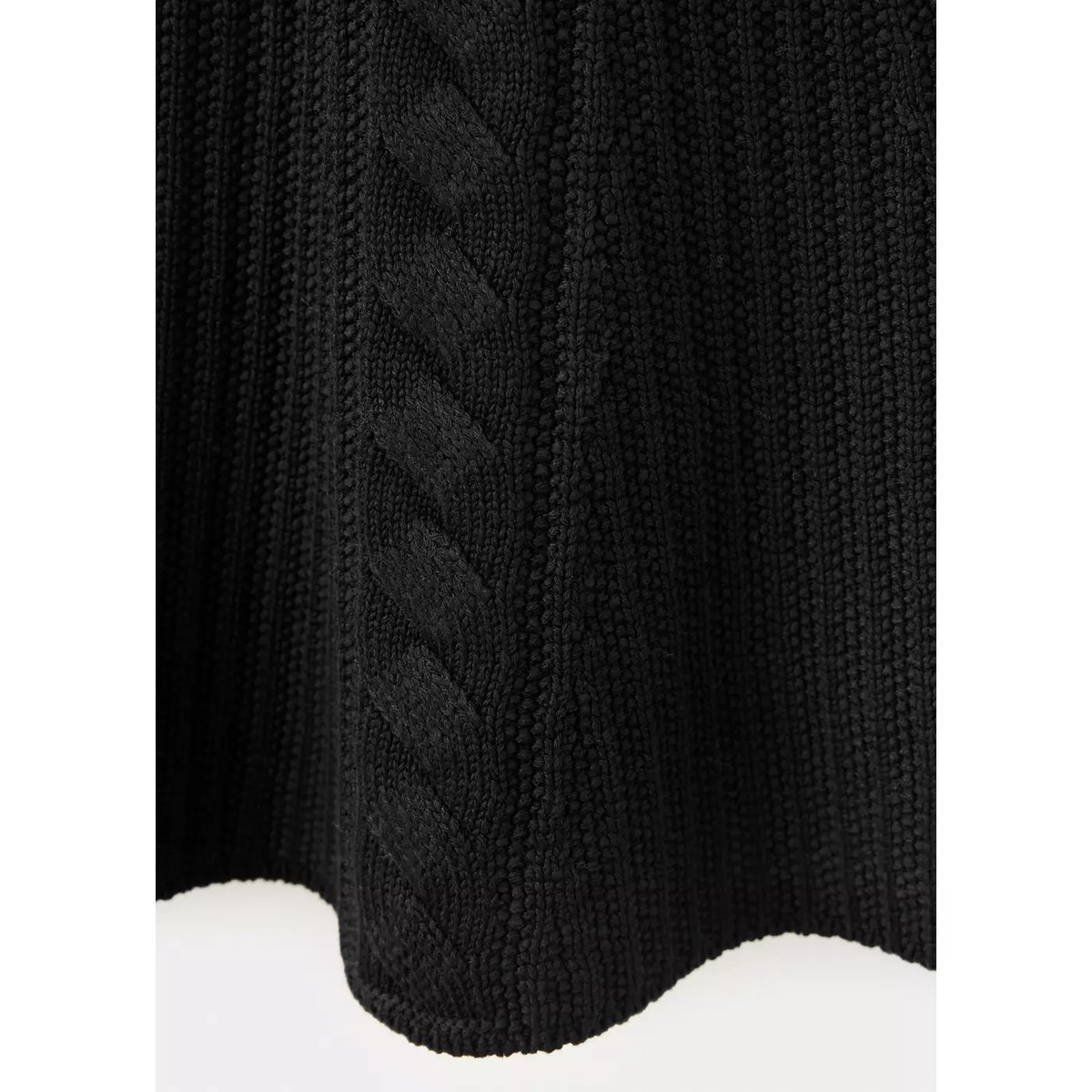 Top maille tressée noir, MANGO