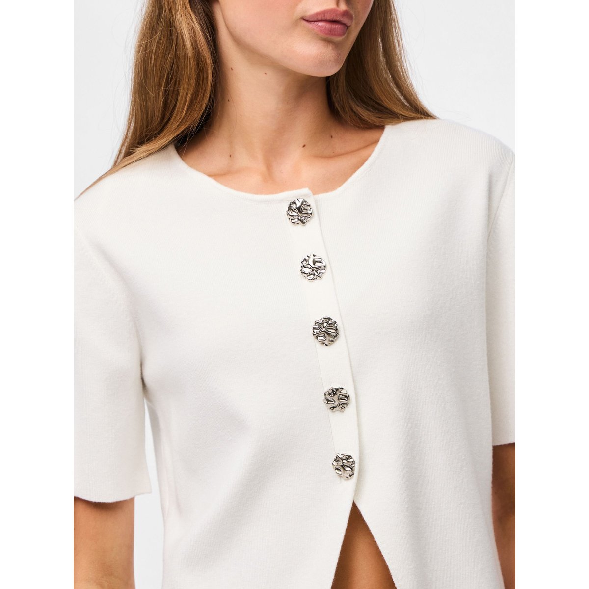 Cardigan En Maille cloud dancer, PIECES
