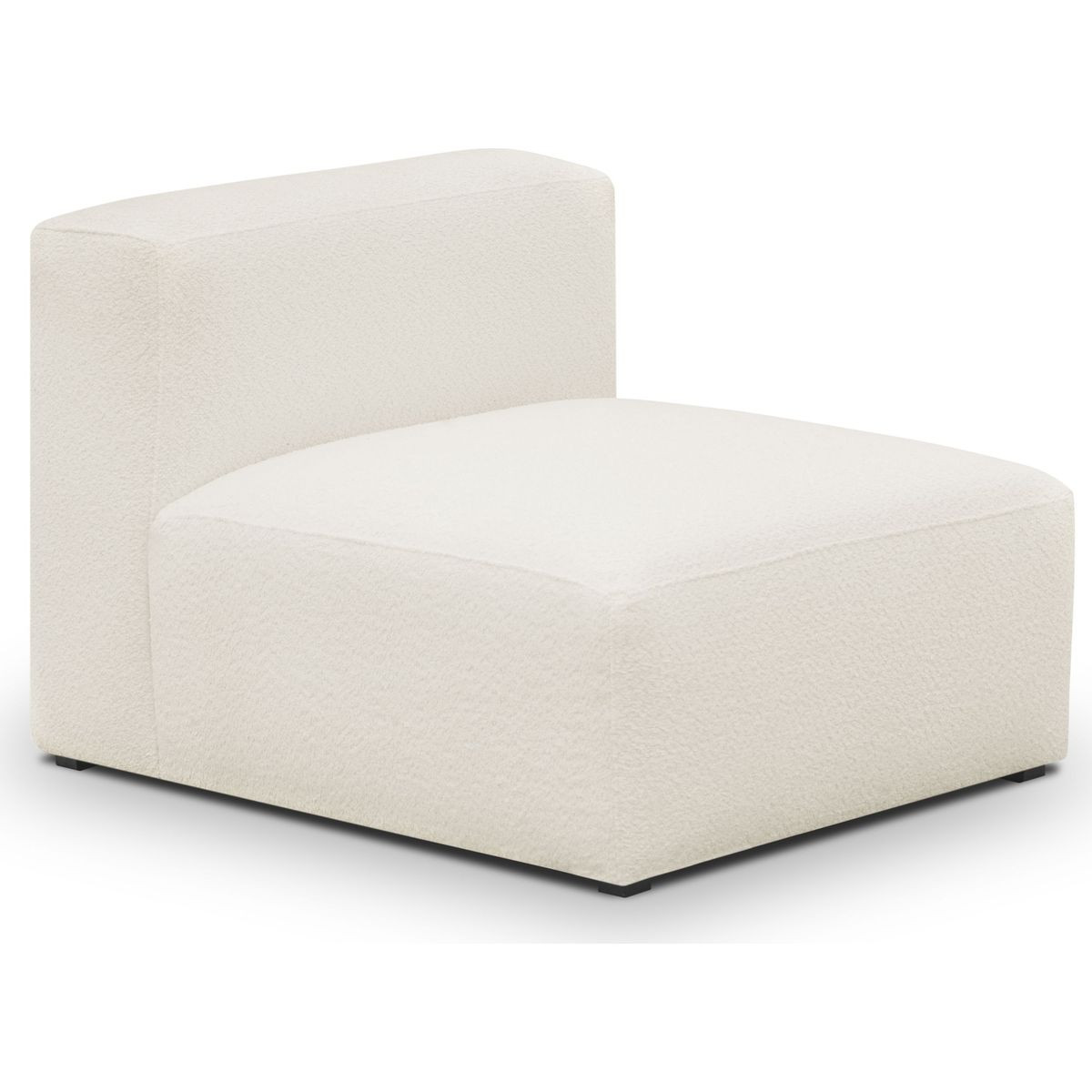 Canapé d'angle à gauche modulable 4 places en tissu bouclette - MODULO beige, HOMIFAB