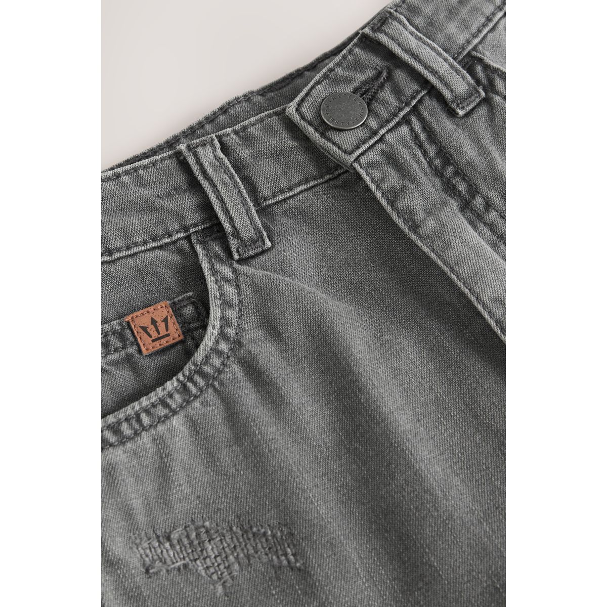 Short en jean large authentique noir vieilli, NEXT