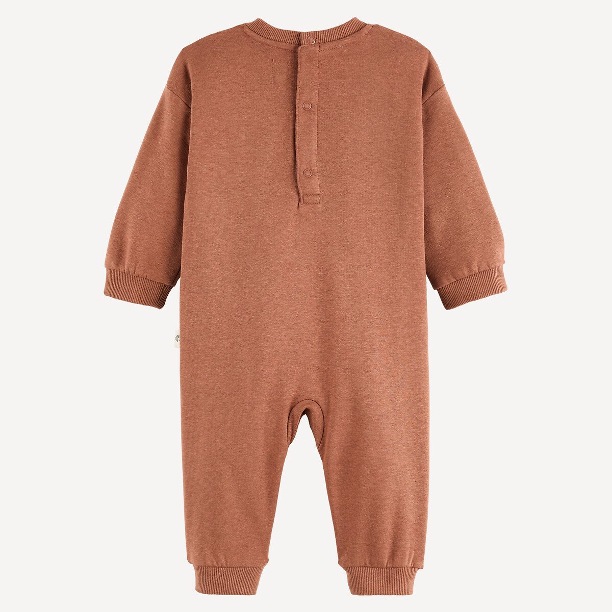 Combinaison longue en molleton, motif ourson devant chocolat, LA REDOUTE COLLECTIONS
