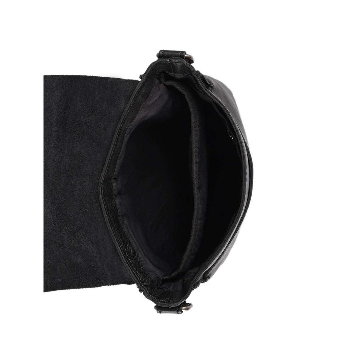 Sac bandoulière Traveler cuir black, BASILIC PEPPER