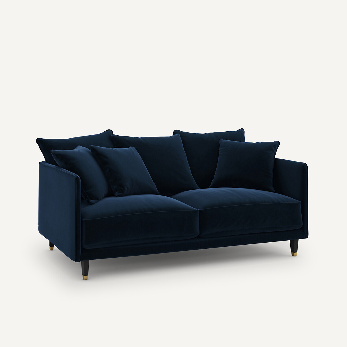 Canapé 3P compact velours, Lazare bleu nuit, AM.PM