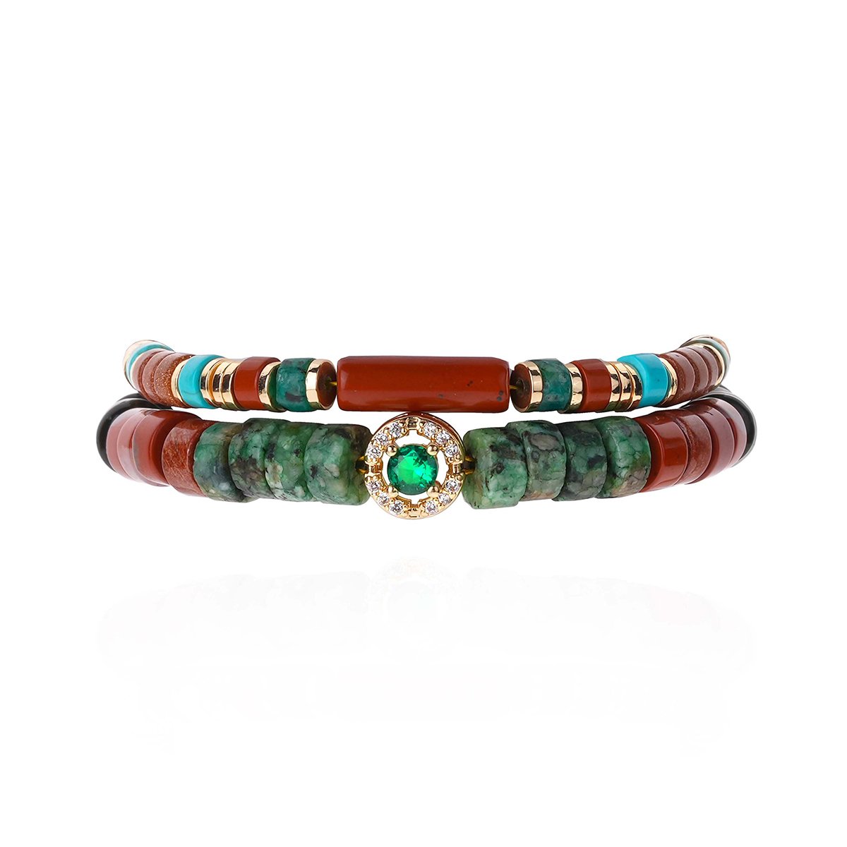 Bracelet ajustable avec perles TWEEKS terre, HIPANEMA