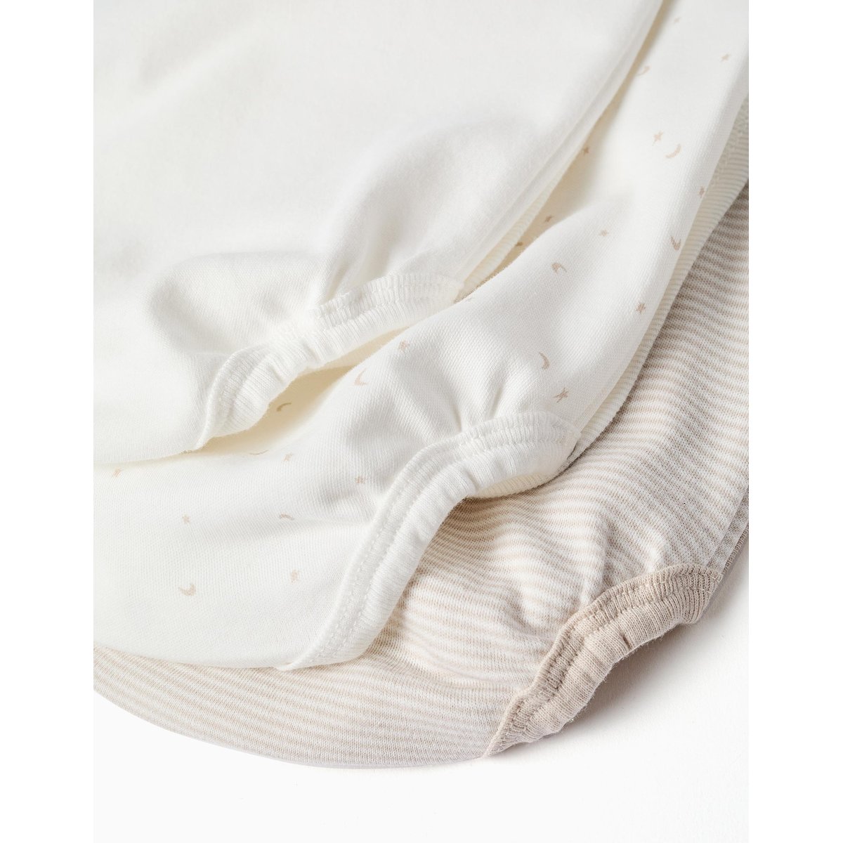 Lot de 3 bodies croisés à manches longues en coton blanc, ZIPPY
