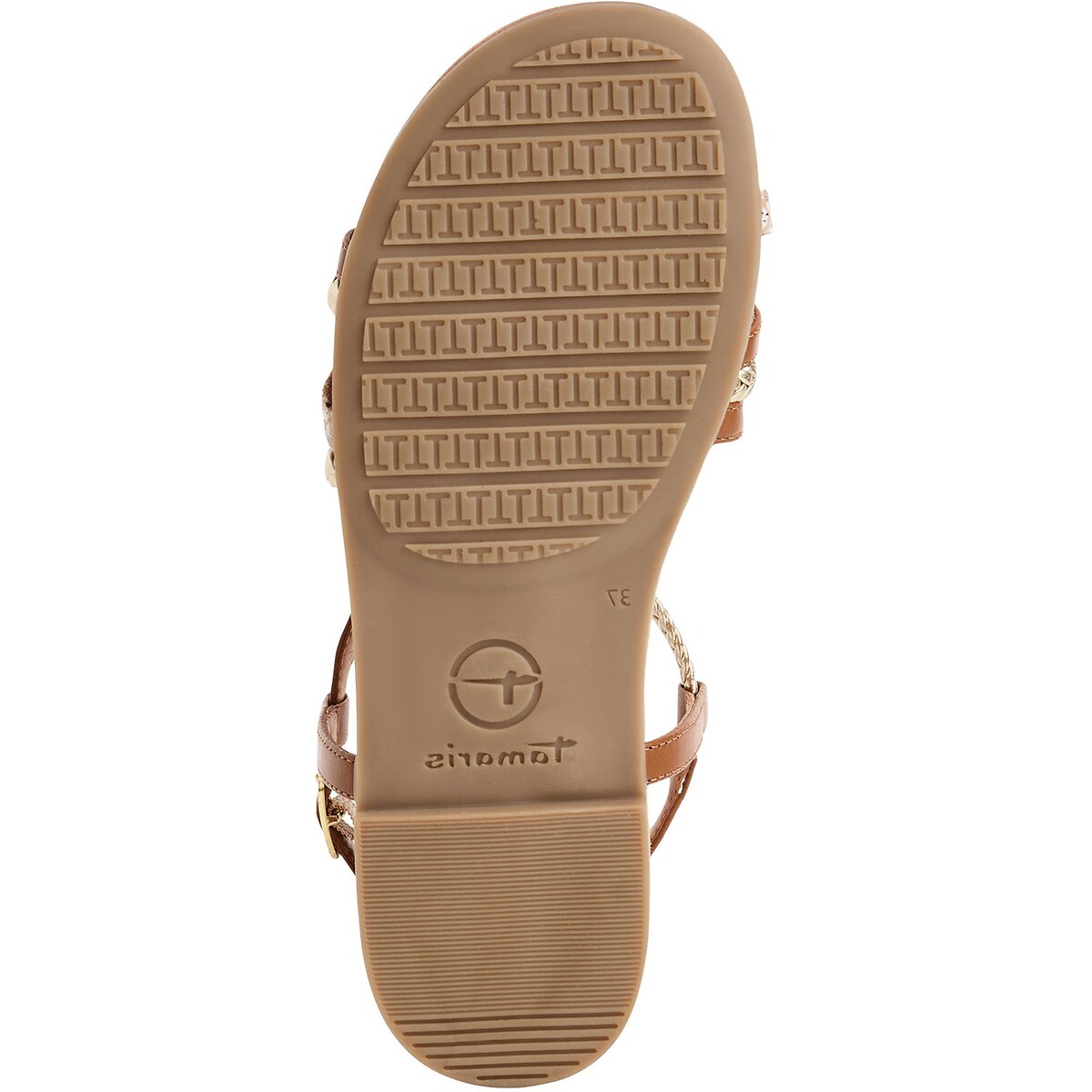 Sandali piatti multi cinturino cognac, TAMARIS
