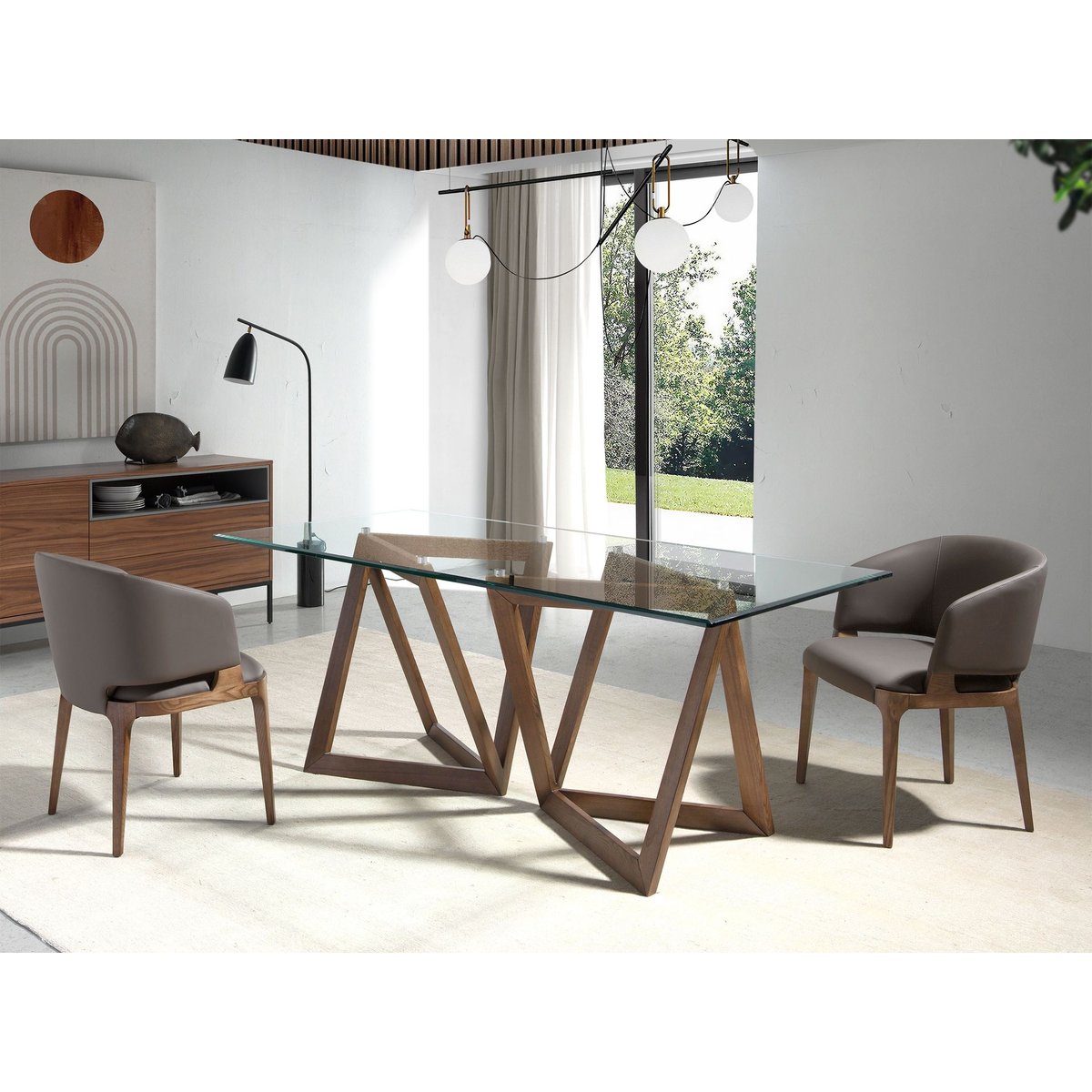 Chaise en similicuir foncé noyer | taupe, ANGEL CERDA