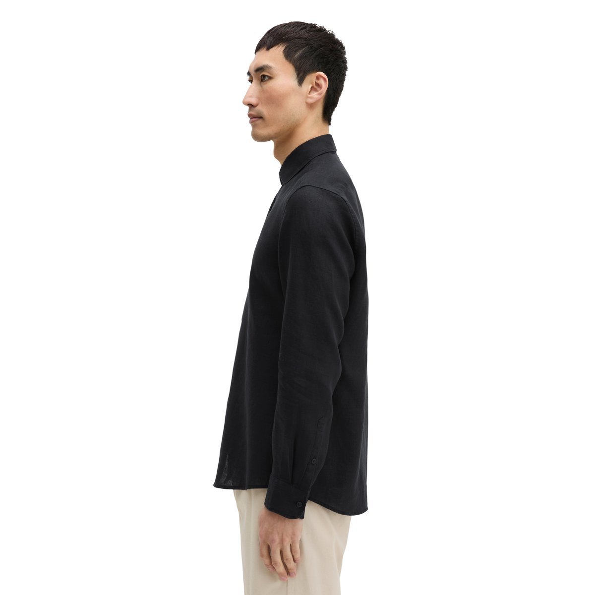 Chemise shaped en lin de haute qualité noir, MARC O'POLO