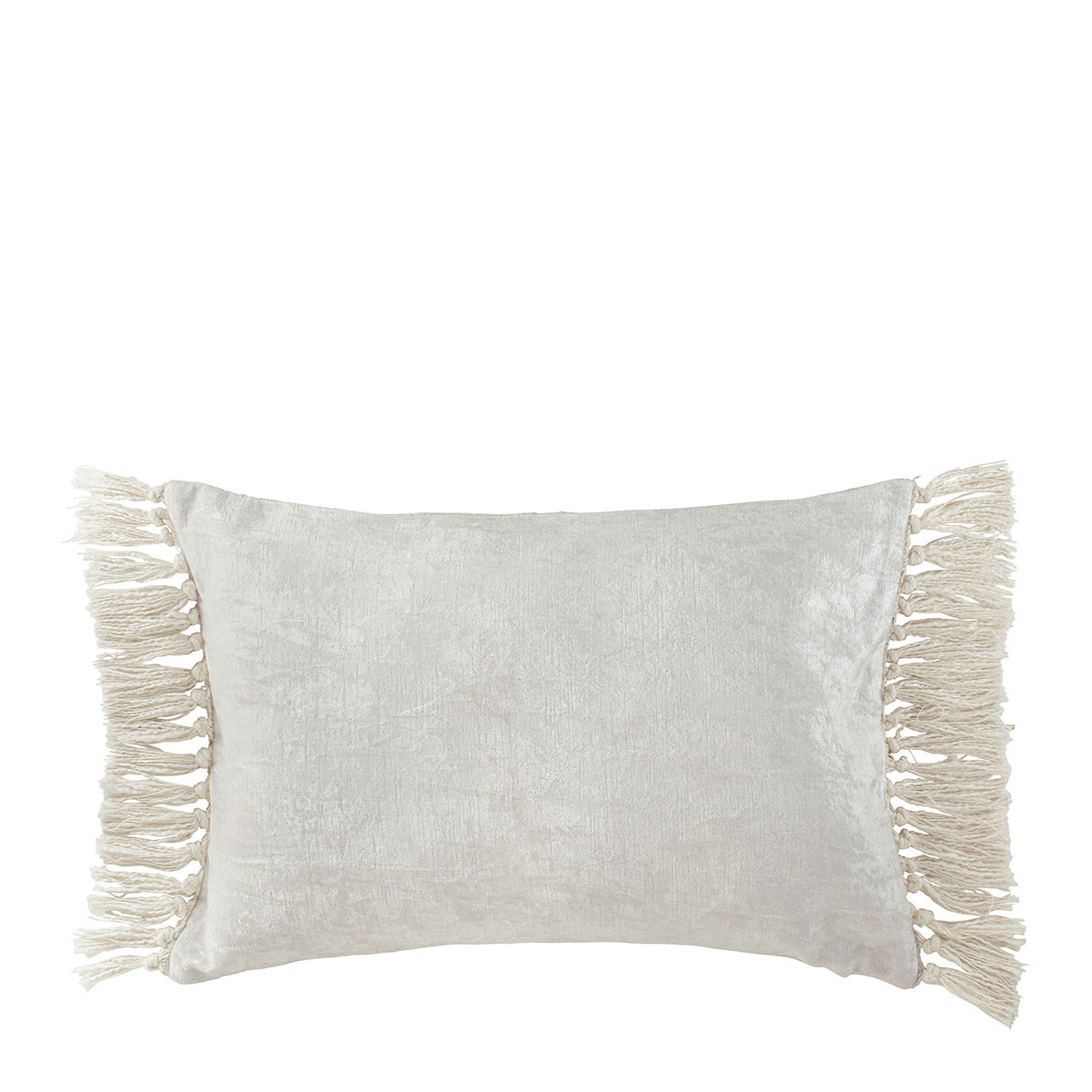 Housse de coussin PAULA en velours irisé blanc, BLANC D’IVOIRE