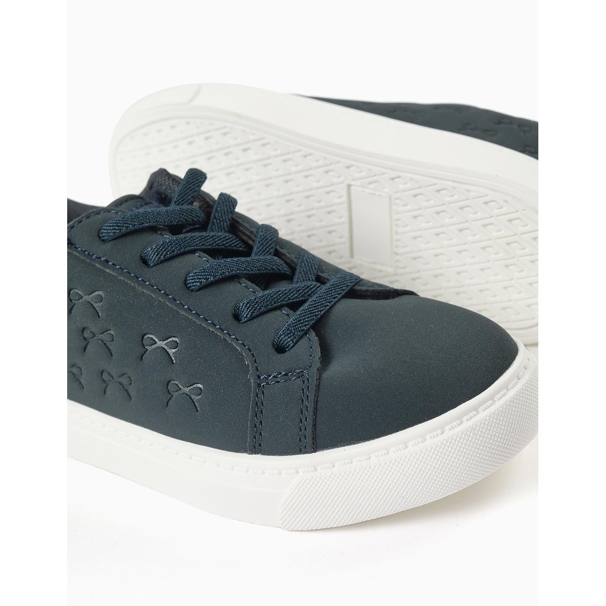 Baskets avec nœuds en relief et lacets élastiques bleu, ZIPPY