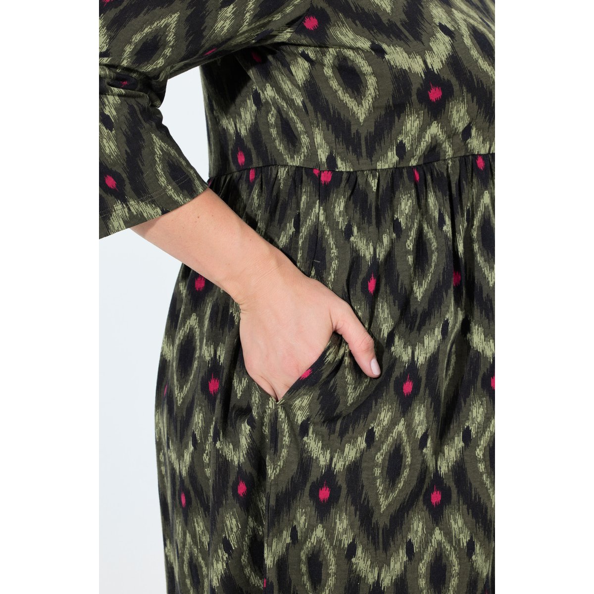 Robe maxi en jersey gris olive, ULLA POPKEN