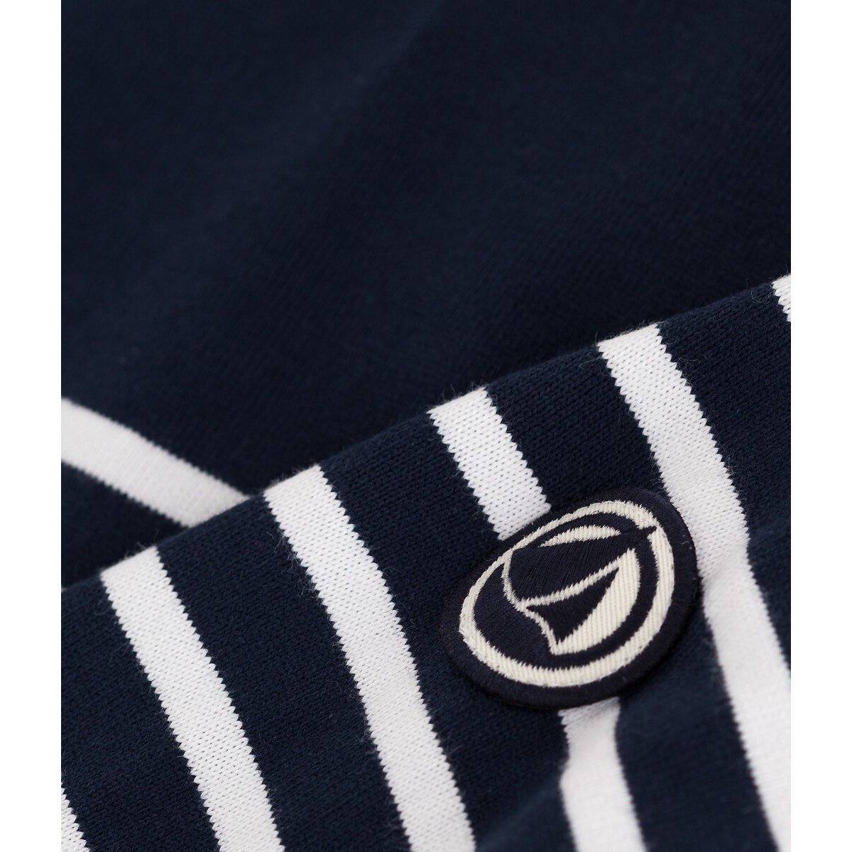Marinière en coton, manches longues marine/blanc, PETIT BATEAU