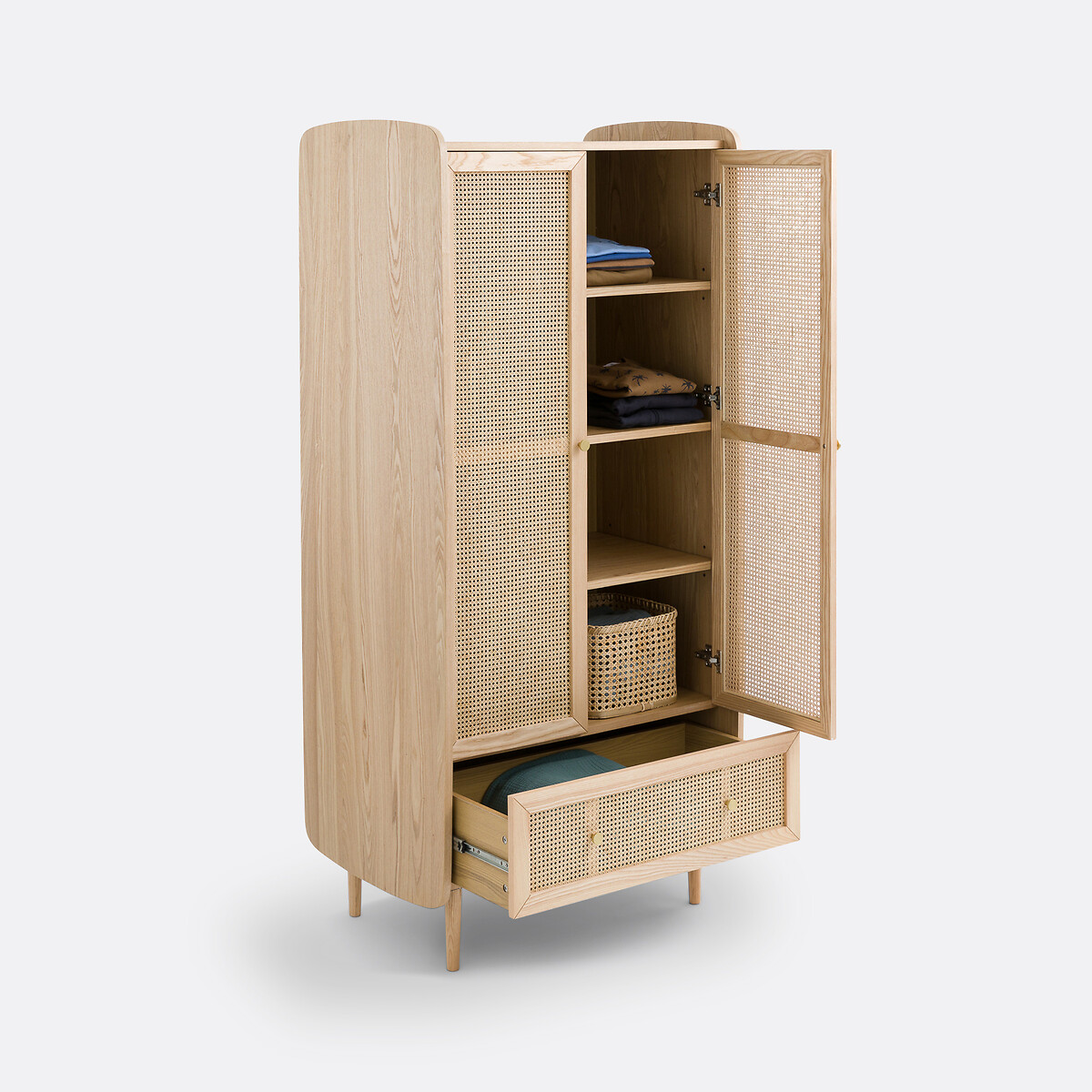 Armoire enfant cannage de rotin, Tempa chêne, LA REDOUTE INTERIEURS