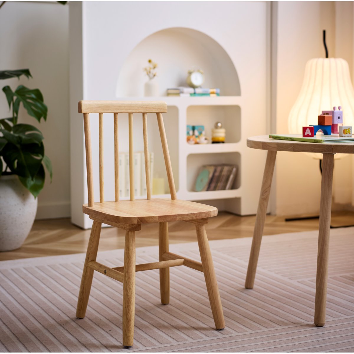 Lot de 2 chaises pour enfants, bois massif, NESNA bois naturel, NORDLYS