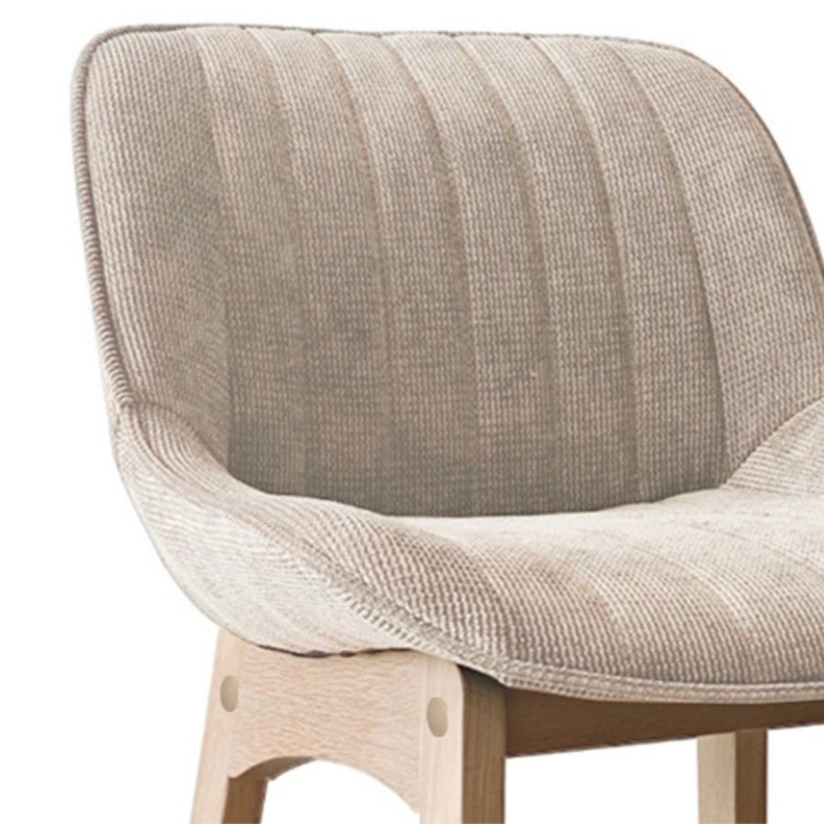 Lot Tabourets Chêne et Velours Côtelé NORDEN H75cm beige, MOB IN