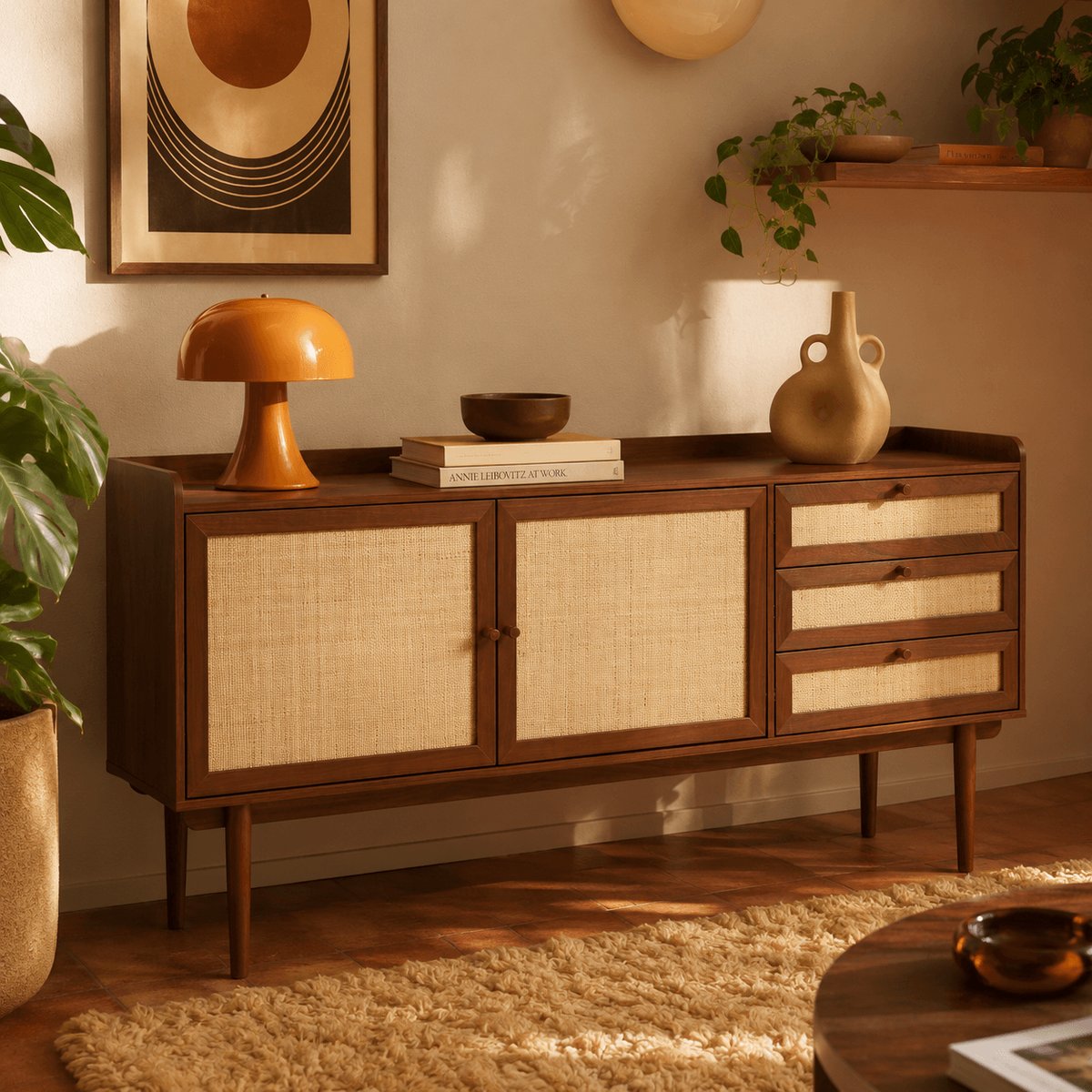 Buffet 2 portes et 3 tiroirs LEON noyer, SORELH