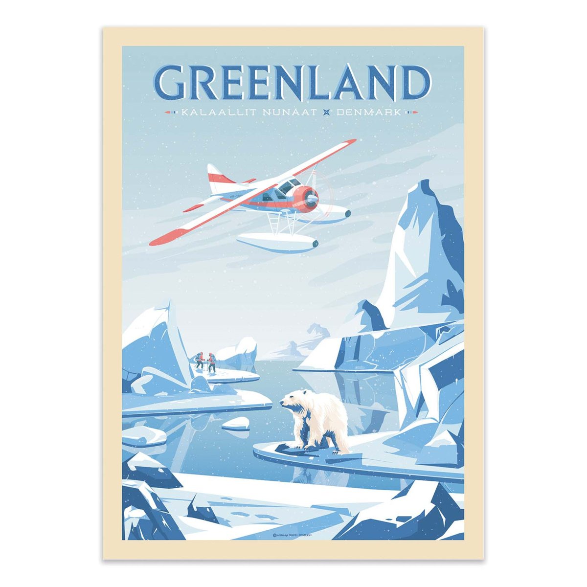 Affiche d'art - Greenland Denmark - Olahoop Travel Posters couleur unique, WALL EDITIONS