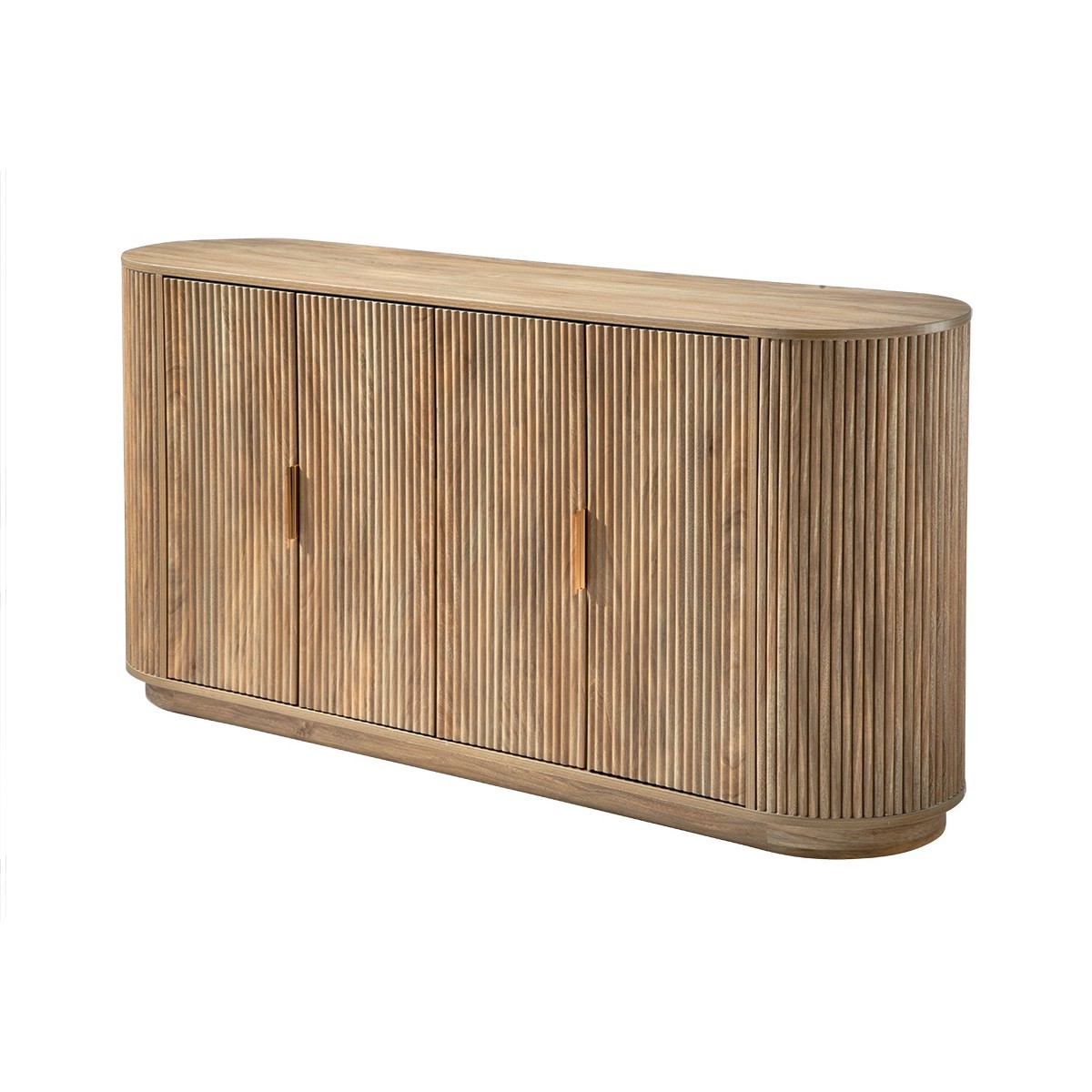 Buffet 4 portes effet chêne - ACHILLE bois clair, CALICOSY