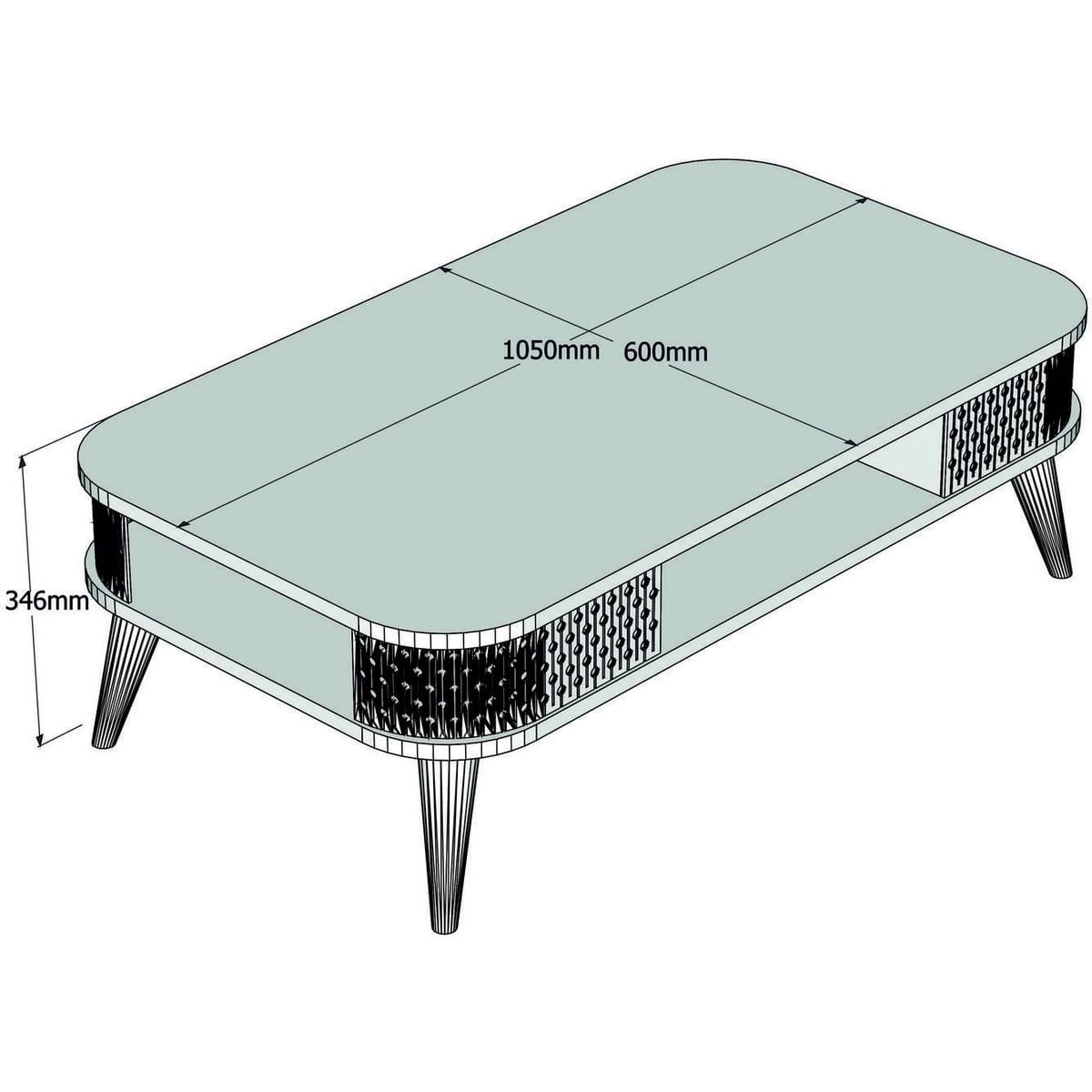 Table basse avec niche de rangement - ETTA chêne, HOMIFAB