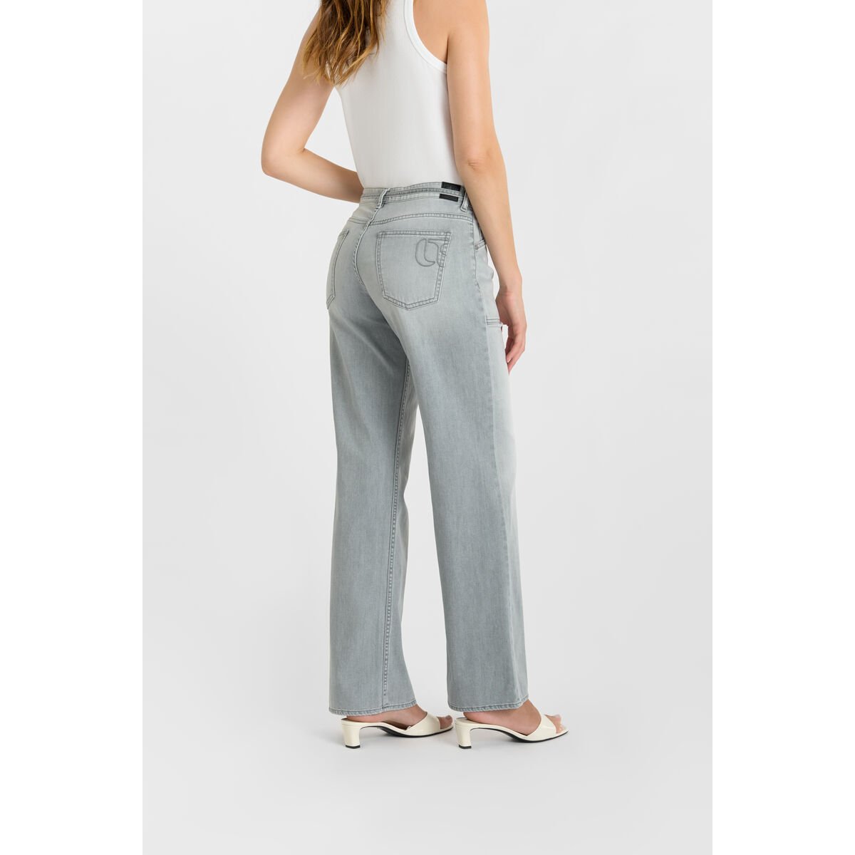 Jeans loose, large wide leg , longueur 34 grey, LE TEMPS DES CERISES