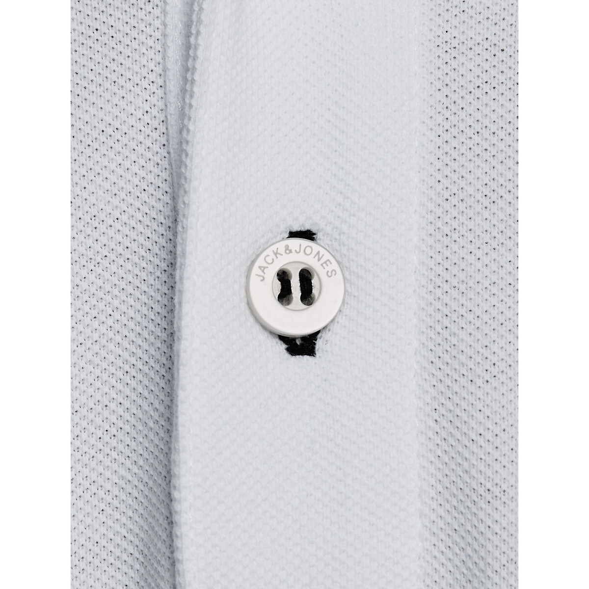 Polo de mangas curtas, em malha piqué branco, JACK & JONES