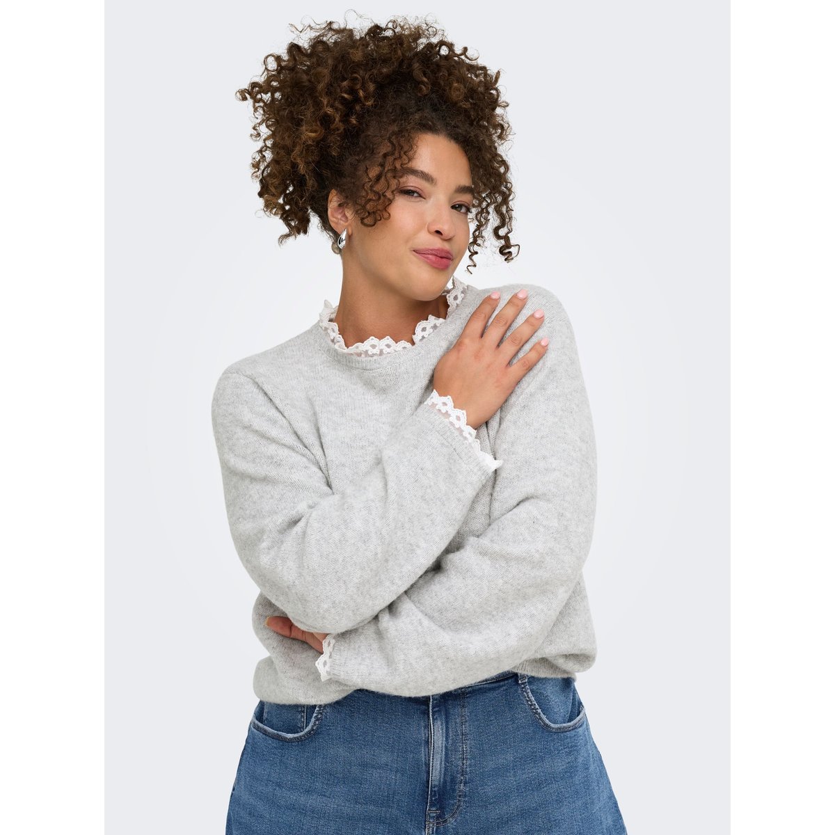 Pull En Maille light grey melange 1, ONLY CARMAKOMA