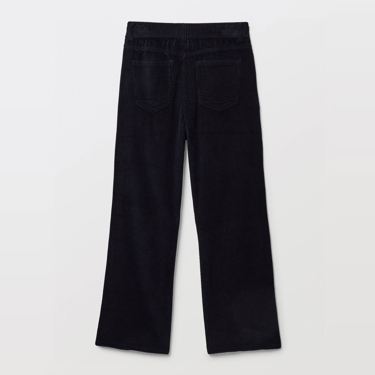 Pantalon large en velours côtelé en coton marine, MONOPRIX
