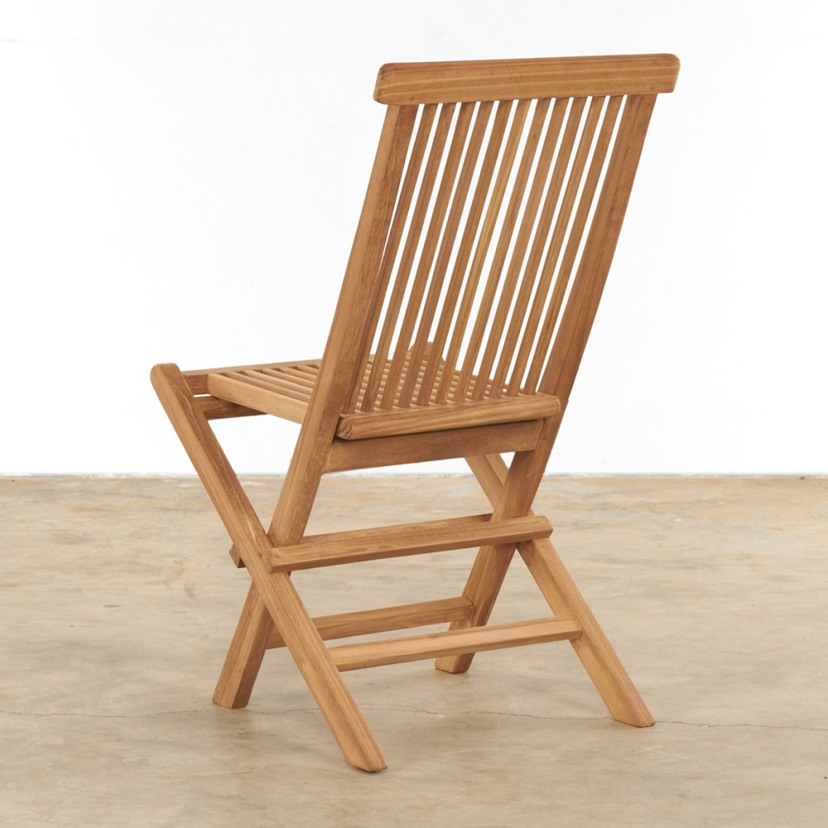 Ensemble de 2 chaises pliantes en teck massif Audrey naturel, WANDA COLLECTION