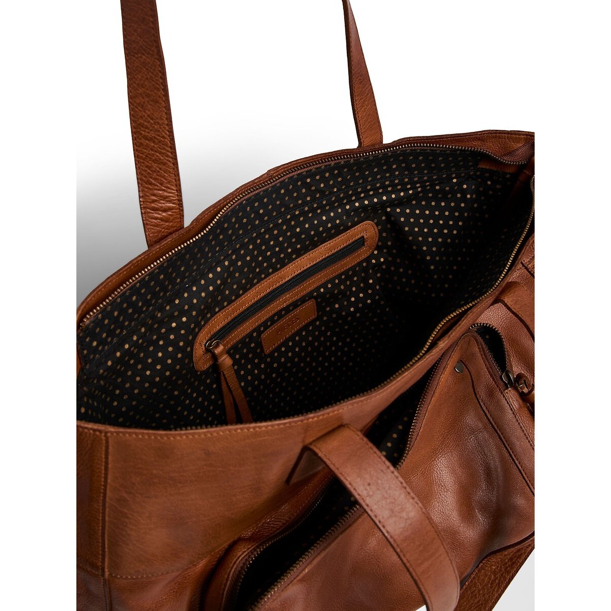 Grand sac en cuir, Ribs cognac, PIECES