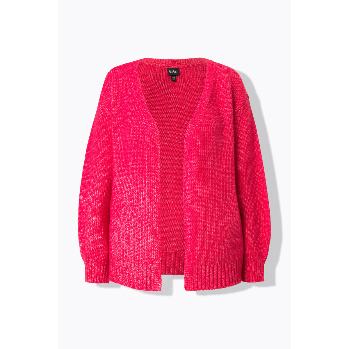 Cardigan coupe ouverte, manches longues hibiscus-rose, ULLA POPKEN