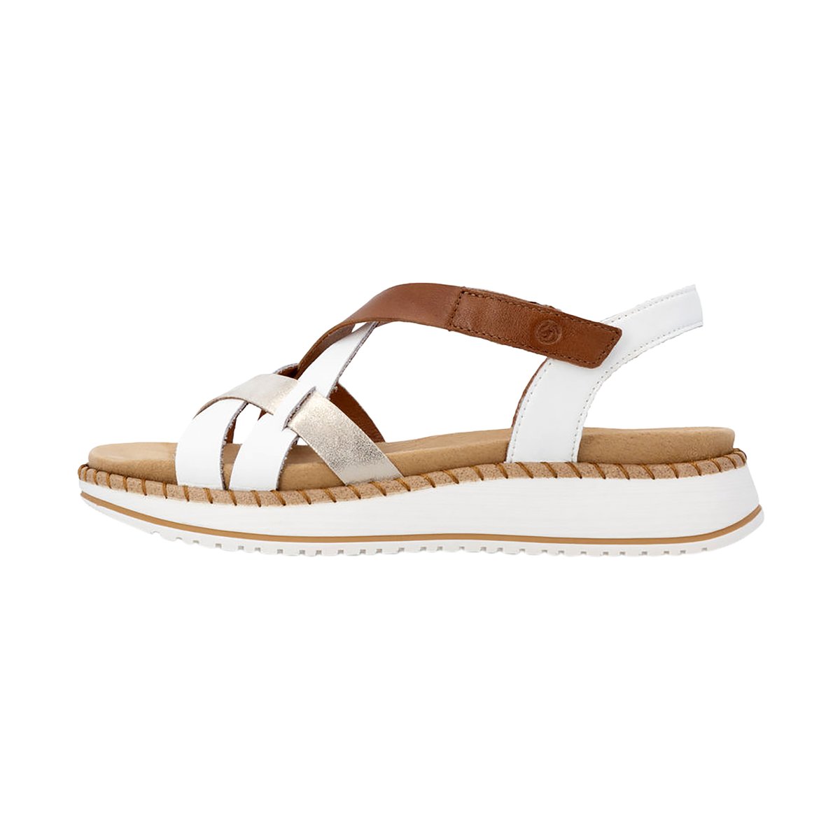 Sandale Cuir Compensée blanc combi, REMONTE